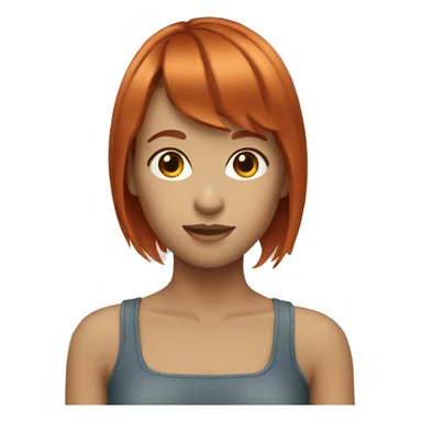 Redhead with bangs sticker