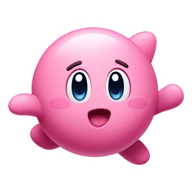 cute classic Kirby jumping sticker