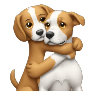 Hug between dog and cad sticker