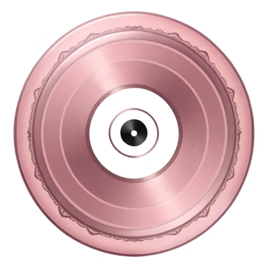 Vintage rococo pale pink vinyl record sticker