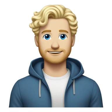 full body light curl blonde 30yo man blue eyed pale skin sticker