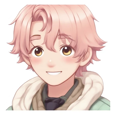 Gorgeous romantic hot attractive anime style modern anime shojo guy with pretty ponytail hair and colorful eyes and blushing face aesthetic trending style  pastelcore cottagecore kawaiicore sticker