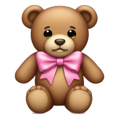 teddy bear with a pink bow sticker