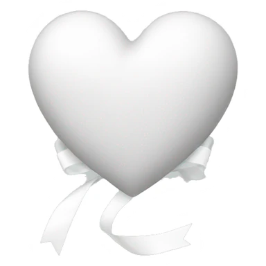 White heart with a ribbon sticker
