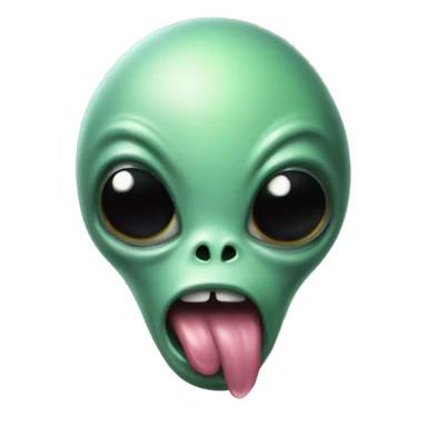 alien sticking tongue out sticker