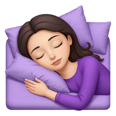 brunette-single-girl-in-lavender-bed-sleeping-pretty-eyelashes-light-skin sticker
