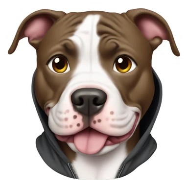 Pitbull smiling with hoodie sticker