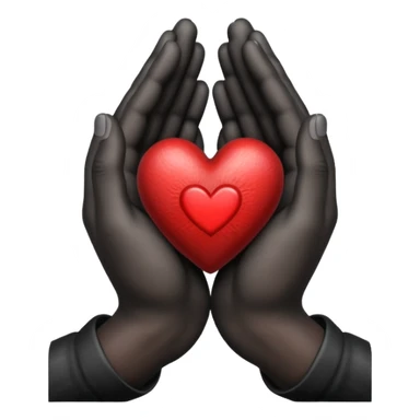 Black praying hands with a heart sticker