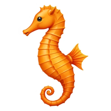 An orange seahorse sticker
