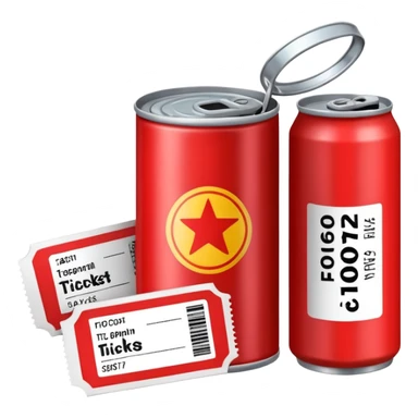 a can of gasoline and 2 tickets sticker