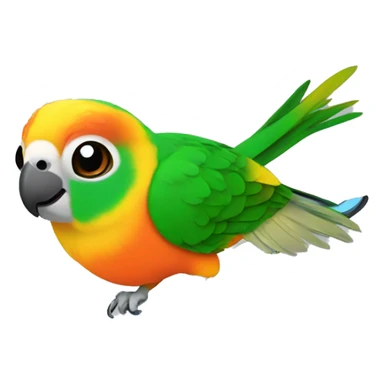 Conure skiing  sticker