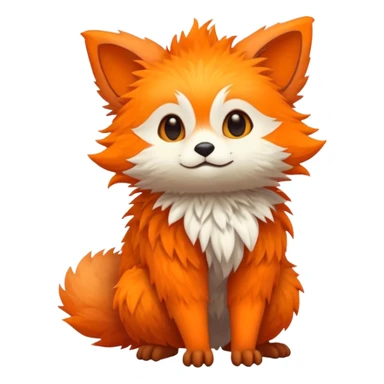 lush warm-colored Fakémon-Trico-creature (full body) sticker