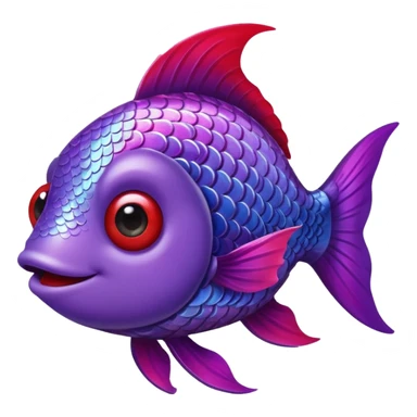color gradient between red and purple glitter cute happy fish sticker