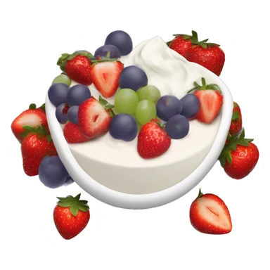 fruit yogurt bowl with strawberries and grapes sticker