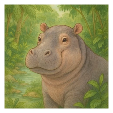Hippo sticker