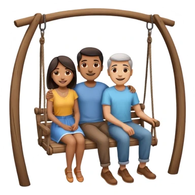 indian man and woman sitting on two seater swing sticker