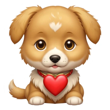 valentine's day themed puppy sticker