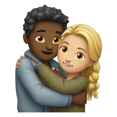 Girl hug a boy sticker
