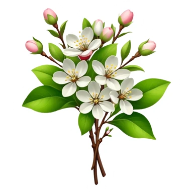 bouquet Apple blossom, luxuriant, stem, leaf, bud sticker