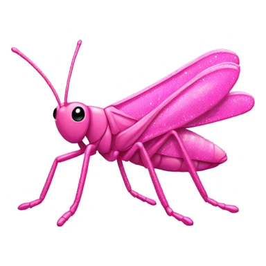 Pink grasshopper with glitter  sticker