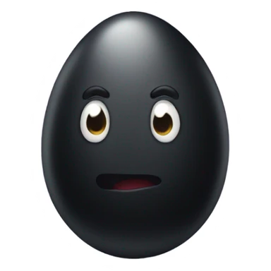 Black egg with a cute face sticker