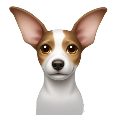 Brown and white rat terrier with halo and wings sticker