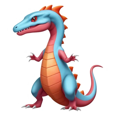 Badass cool colorful salamence-salazzle-hybrid, full body sticker