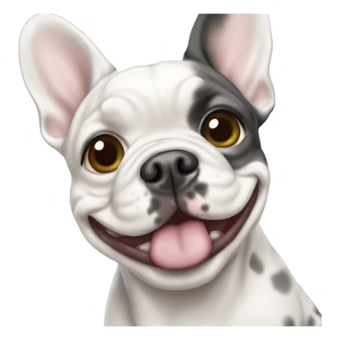 Merle frenchie with Hazel and teal eyes sticker