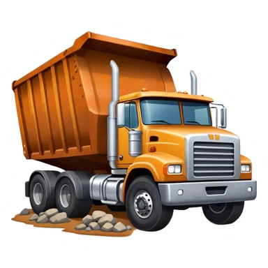 18 wheeler dumping rocks sticker