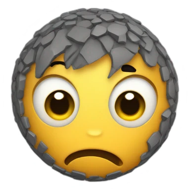 3d sphere with a cartoon courageous skin texture with big playful eyes sticker