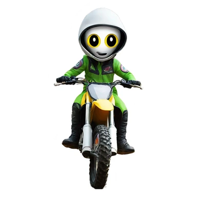 Alien on dirt bike sticker