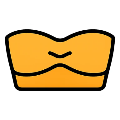 bandeau top, minimal flat color icon, soft shadows, fashion theme sticker