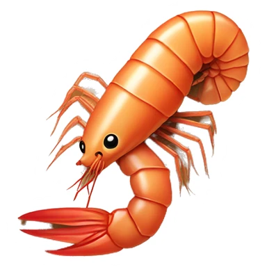 A shrimp resting on the beach sticker