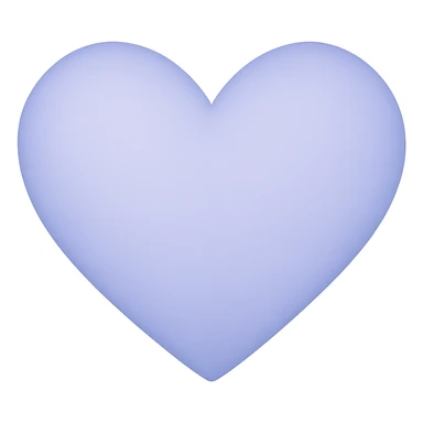 heart with a soft periwinkle gradient, digital illustration, no background sticker
