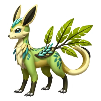  Exotic Tropical Feathery Leathery Scaly Planty Meloetta-Zygarde-Zeraora-Renamon-Protogen-Palkia-hybrid-fusion-Fakémon-creature, full body sticker