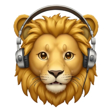 Lion with headphones sticker