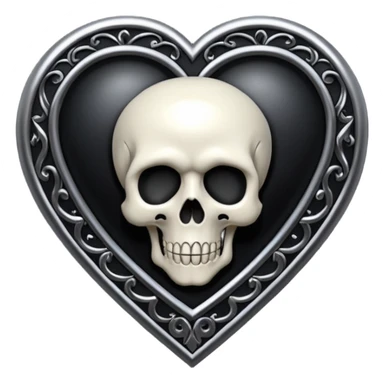 gothic heart with a skull accent sticker