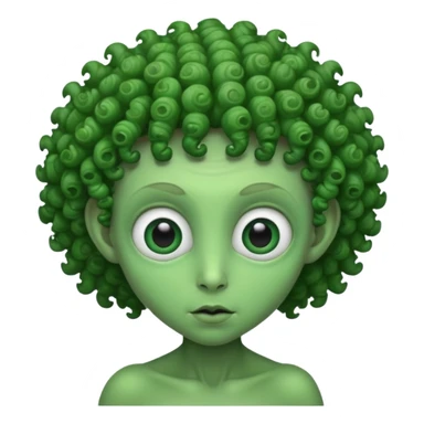curly hair alien sticker