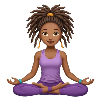 yoga black girl with locs  sticker