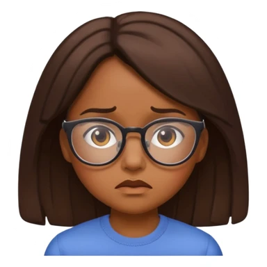 FROWN EXPRESSION WITH GLASSES GIRL sticker