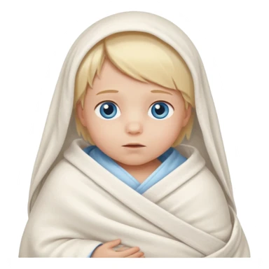 blond blue eye newborn alone sticker