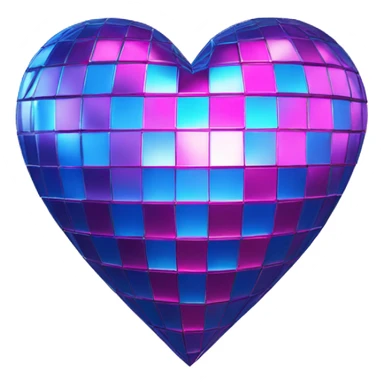 Pink and blue disco ball heart sticker