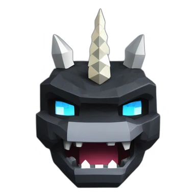 Minecraft Black Godzilla Head With Diamond Unicorn Horn and Lazer Eyes sticker