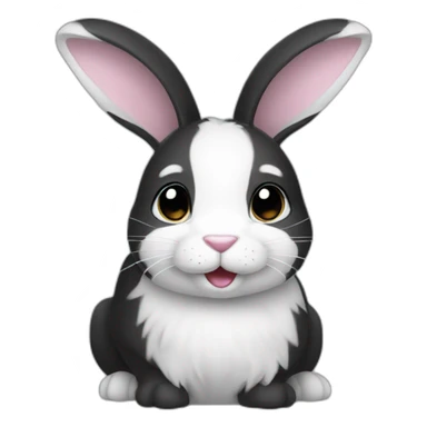 Black and white bunny sticker