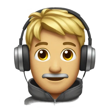 Man headphones laptop  sticker