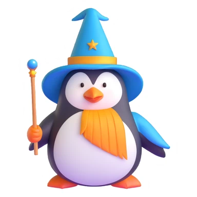 penguin wizard sticker
