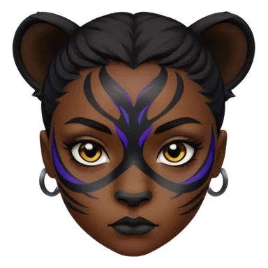 Black girl animal pantera sticker