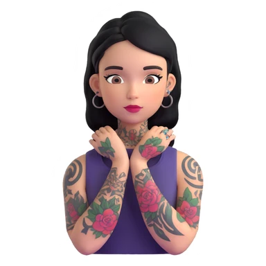 tattooed girl sticker