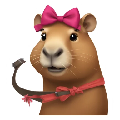 capybara with a bow sticker