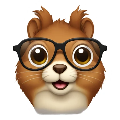 brown squirrel with glasses sticker